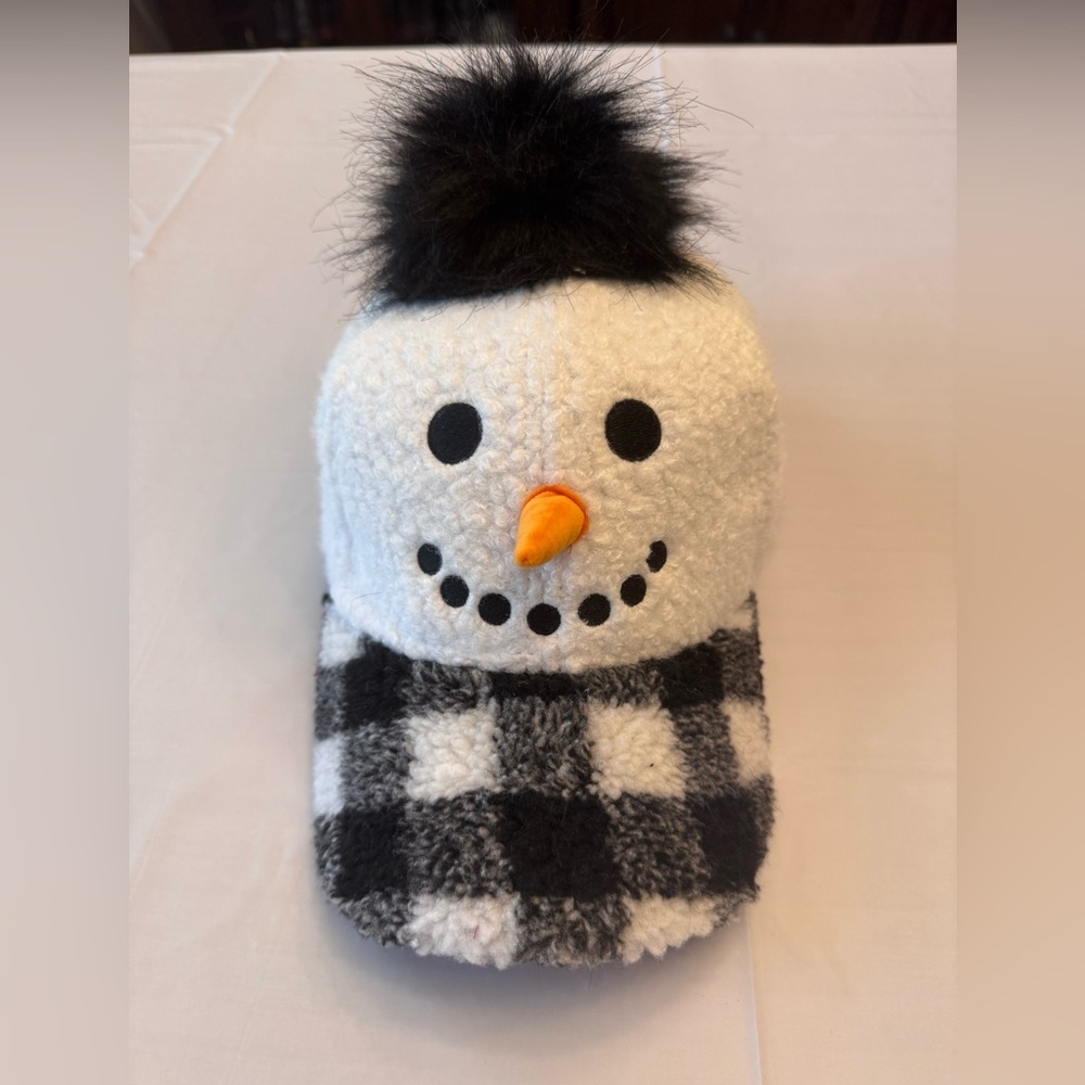 Cozy Snowman Fleece Women's Hat adjustable NWOT